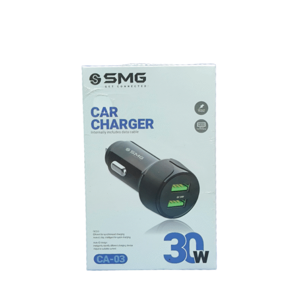 SMG CA03 30W DUAL USB PORTS 30W FAST CAR CHARGER
