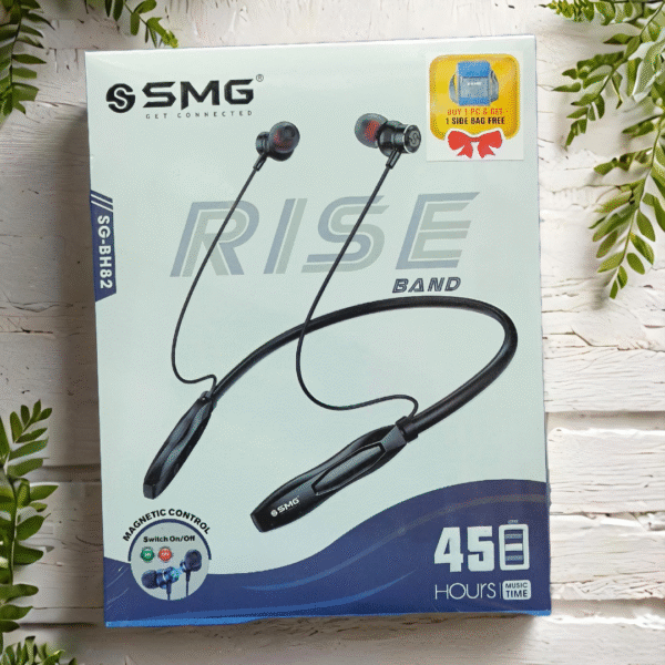 SMG BH82 RISE 45H WIRELESS BLUETOOTH NECKBAND BUY 1 PCS GET1 MINI BAG FREE