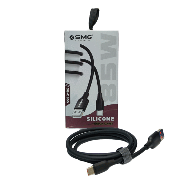 SMG CB55 (85W) TYPE C SILICON DATA CABLE BUY 10 PCS CABLE AND GET 1 WATER BOTTLE FREE