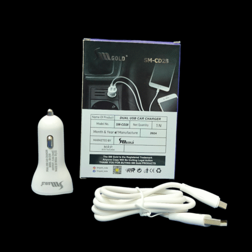 SM CD28 SM GOLD 3.4A DUAL USB PORT CAR CHARGER - Image 2