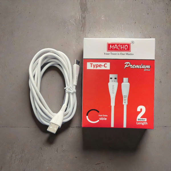 MACHO 2MTR 2.4A USB TO TYPE C CABLE