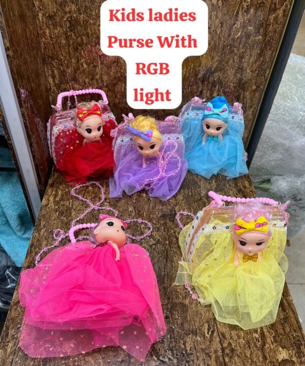 Fancy kids mini side purse with light