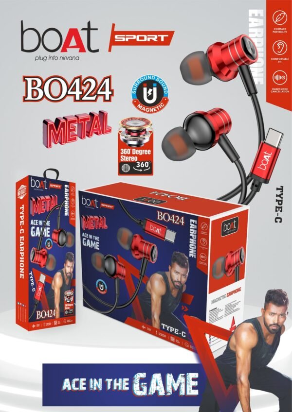 SMG BO424 METAL MAGNET 🧲 TYPEC EARPHONE