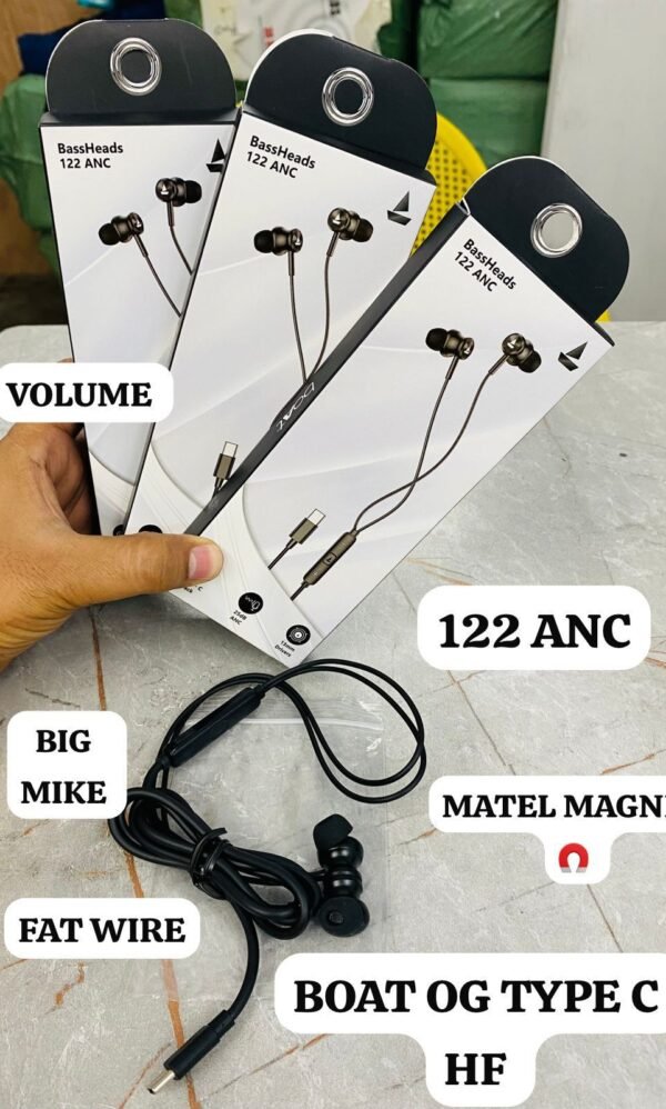 SMG BASSHEADS 122ANC TYPEC METAL MAGNETIC EARPHONE