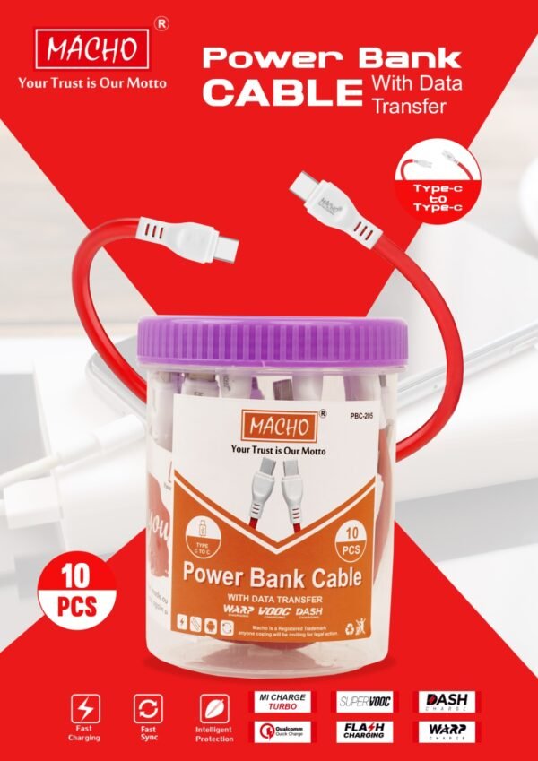 MACHO TYPEC TO TYPEC POWER BANK CABLE