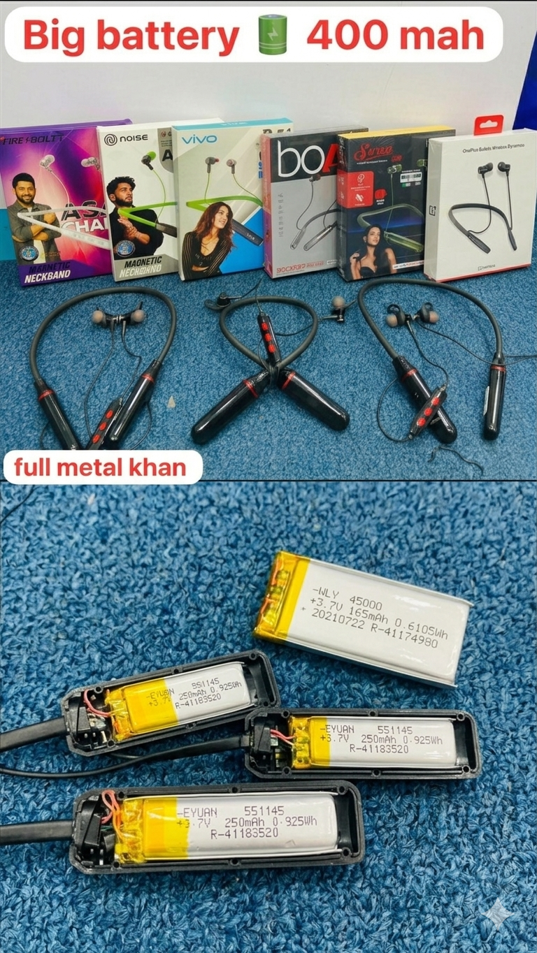 Mix Model Neckband With Big Battery Dual Packing Good Quality - Image 2