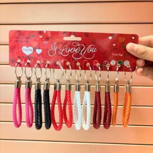braided leather wristlet keychains