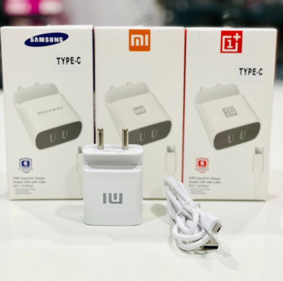 Mix Model Dual Usb Type C 3.4A Charger With 1 year Guarantee