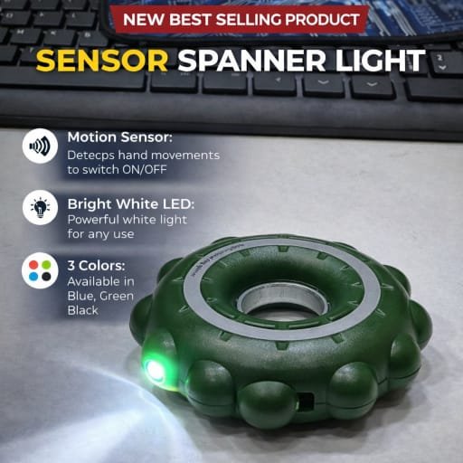 Sensor Spinner LED Light With Laser Light 360° (Emergency Light)