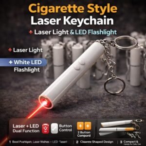 Sigrate Type Laser Light With LED Light Keychain White Color