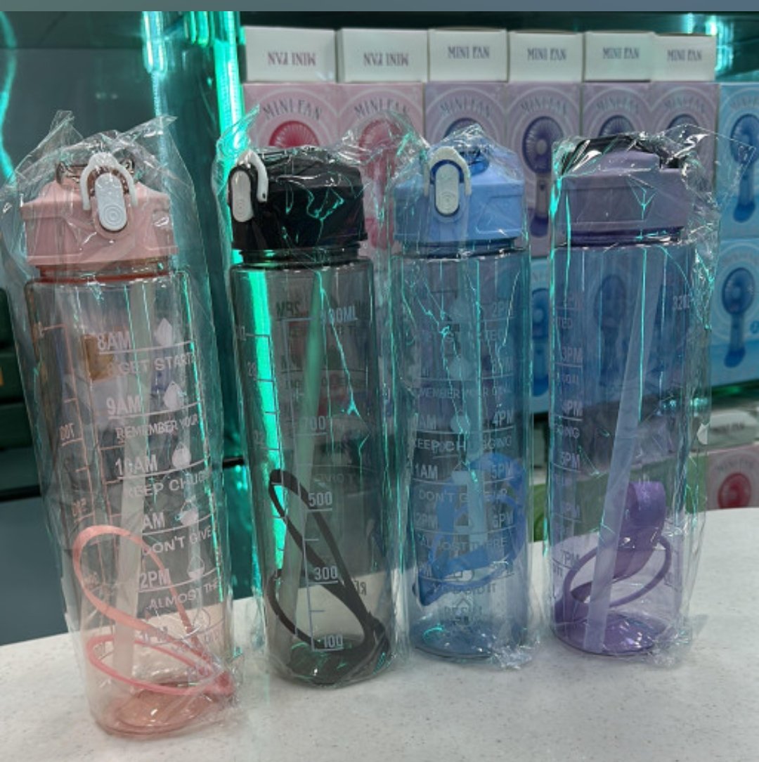 Motivational water Bottel With Straw