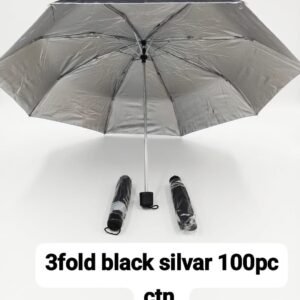 3 FOLD BLACK&SILVER UMBRELLA