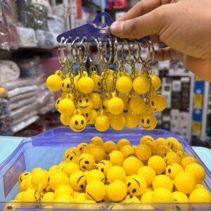 Triple Smiley Ball Keychain