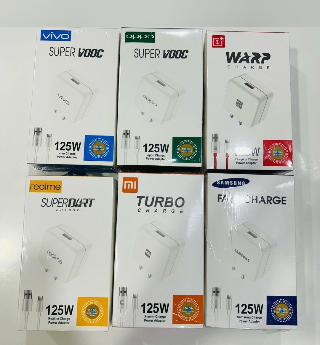 Mix 125w Supervooc type C Charger with 1 year Guarantee